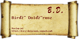 Biró Dolóresz névjegykártya